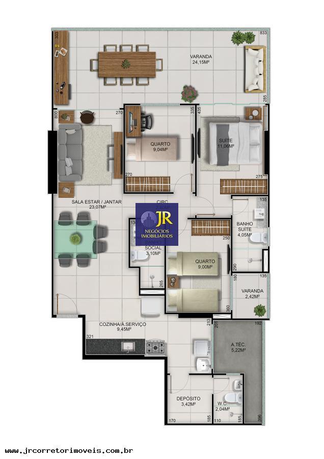 Apartamento à venda com 3 quartos, 1 suíte, 2 vagas e 130m² no Itapuã, Vila Velha (ES) — foto 10 de 18